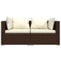 vidaXL Set muebles de jardín 3 piezas y cojines ratán sintético marrón vidaXL Set muebles de jardín 3 piezas y cojines ratán sintético marrón