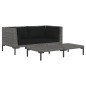 vidaXL Muebles jardín 3 pzas ratán sintético semicircular gris oscuro vidaXL Muebles jardín 3 pzas ratán sintético semicircular gris oscuro