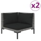 vidaXL Muebles jardín 3 pzas ratán sintético semicircular gris oscuro vidaXL Muebles jardín 3 pzas ratán sintético semicircular gris oscuro