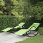 vidaXL Tumbonas mecedoras 2 uds acero y textilene verde vidaXL Tumbonas mecedoras 2 uds acero y textilene verde