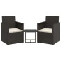 vidaXL Set sofás de exterior 3 pzas con cojines ratán sintético negro vidaXL Set sofás de exterior 3 pzas con cojines ratán sintético negro