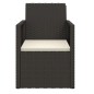 vidaXL Set sofás de exterior 3 pzas con cojines ratán sintético negro vidaXL Set sofás de exterior 3 pzas con cojines ratán sintético negro