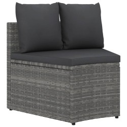 vidaXL Set de sofás de jardín con cojines 2 pzas ratán sintético gris