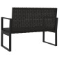 vidaXL Juego de jardín con cojines 4 piezas ratán sintético negro vidaXL Juego de jardín con cojines 4 piezas ratán sintético negro