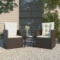 vidaXL Muebles de jardín con cojines 3 piezas ratán sintético negro vidaXL Muebles de jardín con cojines 3 piezas ratán sintético negro