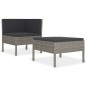 vidaXL Set de muebles de jardín 2 pzas y cojines ratán sintético gris vidaXL Set de muebles de jardín 2 pzas y cojines ratán sintético gris