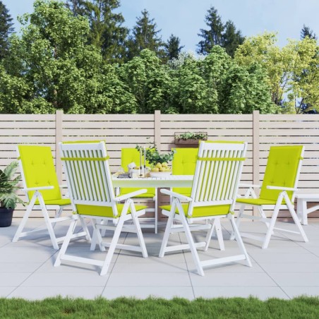 vidaXL Cojín silla de jardín respaldo alto 6 uds tela verde 120x50x3cm
