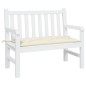 vidaXL Cojín de banco de jardín tela Oxford blanco crema 110x50x7 cm vidaXL Cojín de banco de jardín tela Oxford blanco crema 110x50x7 cm