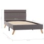 vidaXL Estructura de cama con LED tela gris claro 100x200 cm
