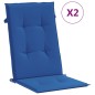 vidaXL Cojín silla de jardín respaldo alto 2 uds tela azul 120x50x3 cm vidaXL Cojín silla de jardín respaldo alto 2 uds tela azul 120x50x3 cm