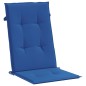 vidaXL Cojín silla de jardín respaldo alto 2 uds tela azul 120x50x3 cm vidaXL Cojín silla de jardín respaldo alto 2 uds tela azul 120x50x3 cm