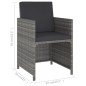 vidaXL Set comedor jardín 6 pzas ratán sintético y madera acacia gris vidaXL Set comedor jardín 6 pzas ratán sintético y madera acacia gris
