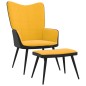 vidaXL Silla de relajación reposapiés terciopelo PVC amarillo mostaza vidaXL Silla de relajación reposapiés terciopelo PVC amarillo mostaza