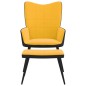 vidaXL Silla de relajación reposapiés terciopelo PVC amarillo mostaza vidaXL Silla de relajación reposapiés terciopelo PVC amarillo mostaza