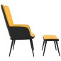 vidaXL Silla de relajación reposapiés terciopelo PVC amarillo mostaza vidaXL Silla de relajación reposapiés terciopelo PVC amarillo mostaza