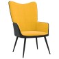 vidaXL Silla de relajación reposapiés terciopelo PVC amarillo mostaza vidaXL Silla de relajación reposapiés terciopelo PVC amarillo mostaza