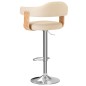 vidaXL Taburetes de cocina 2 uds cuero sintético madera curvada crema vidaXL Taburetes de cocina 2 uds cuero sintético madera curvada crema