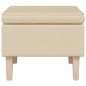 vidaXL Taburete con patas de madera tapizado tejido crema vidaXL Taburete con patas de madera tapizado tejido crema