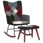 vidaXL Mecedora con taburete tela patchwork vidaXL Mecedora con taburete tela patchwork