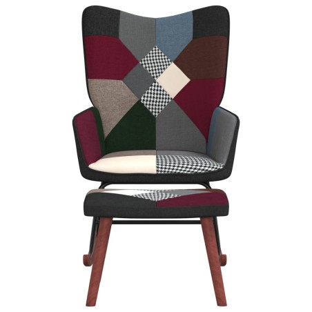 vidaXL Mecedora con taburete tela patchwork