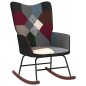vidaXL Mecedora con taburete tela patchwork vidaXL Mecedora con taburete tela patchwork