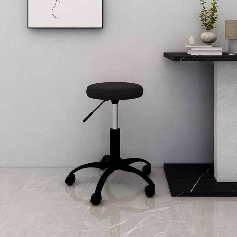 vidaXL Silla de oficina giratoria de terciopelo negro vidaXL Silla de oficina giratoria de terciopelo negro