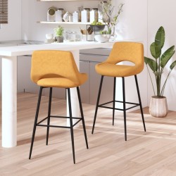 vidaXL Taburetes de cocina 2 unidades terciopelo marrón