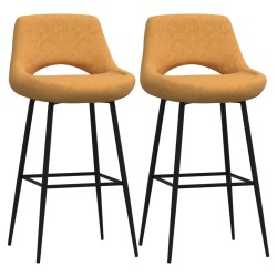 vidaXL Taburetes de cocina 2 unidades terciopelo marrón