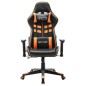 vidaXL Silla de gaming de cuero sintético negro y naranja vidaXL Silla de gaming de cuero sintético negro y naranja