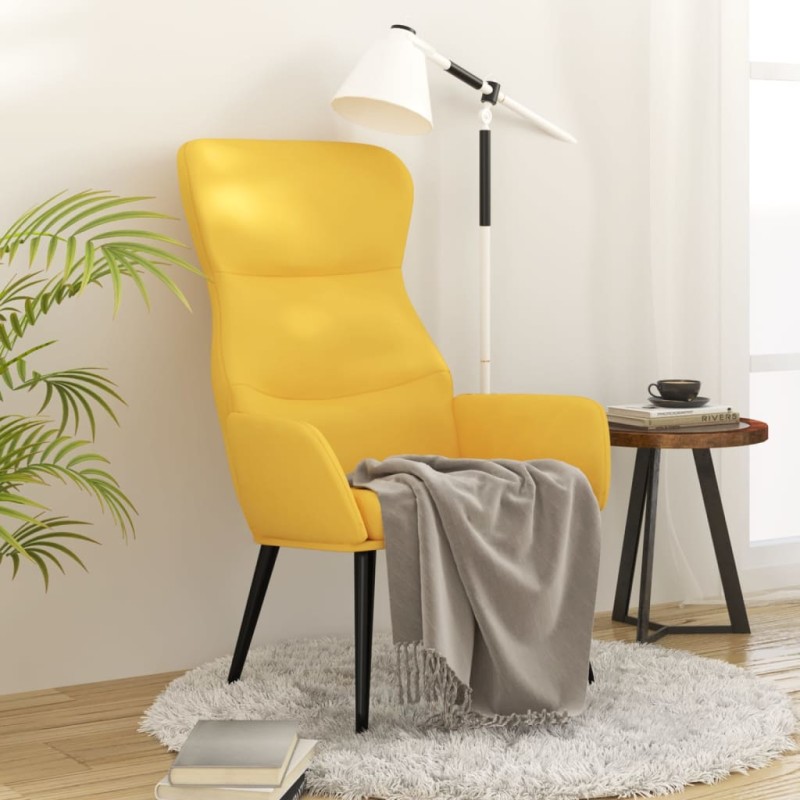 vidaXL Sillón de relax de tela amarillo mostaza vidaXL Sillón de relax de tela amarillo mostaza