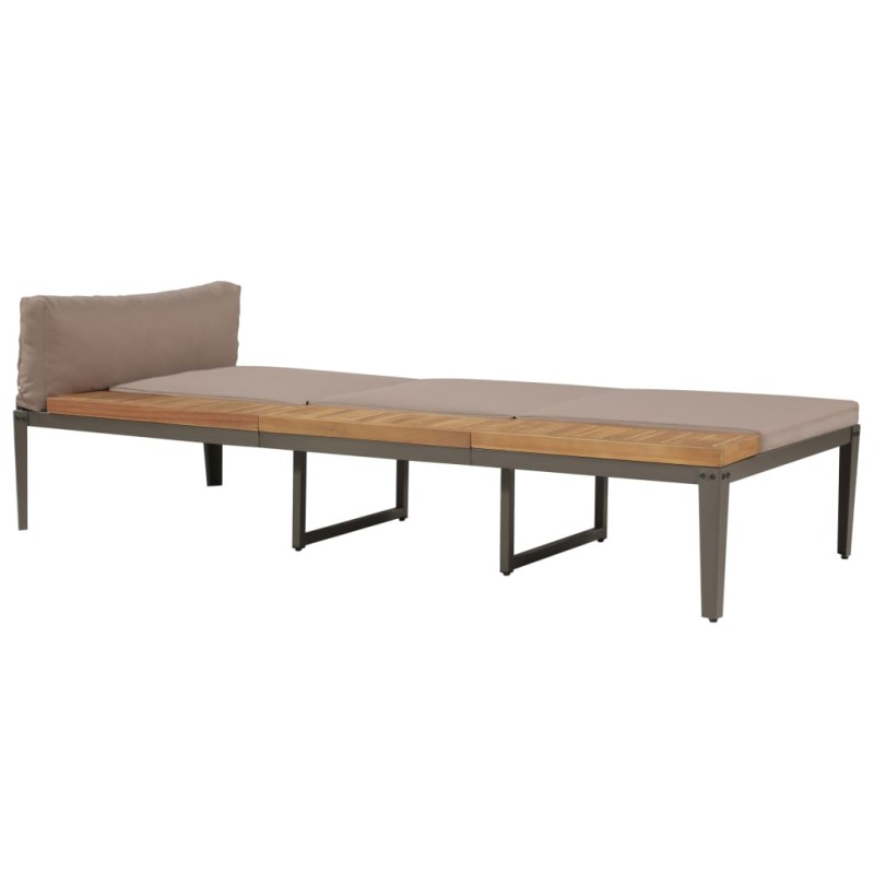 vidaXL Tumbona con cojines madera maciza de acacia marrón vidaXL Tumbona con cojines madera maciza de acacia marrón