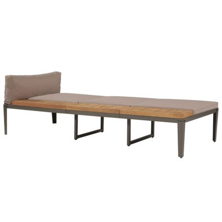 vidaXL Tumbona con cojines madera maciza de acacia marrón