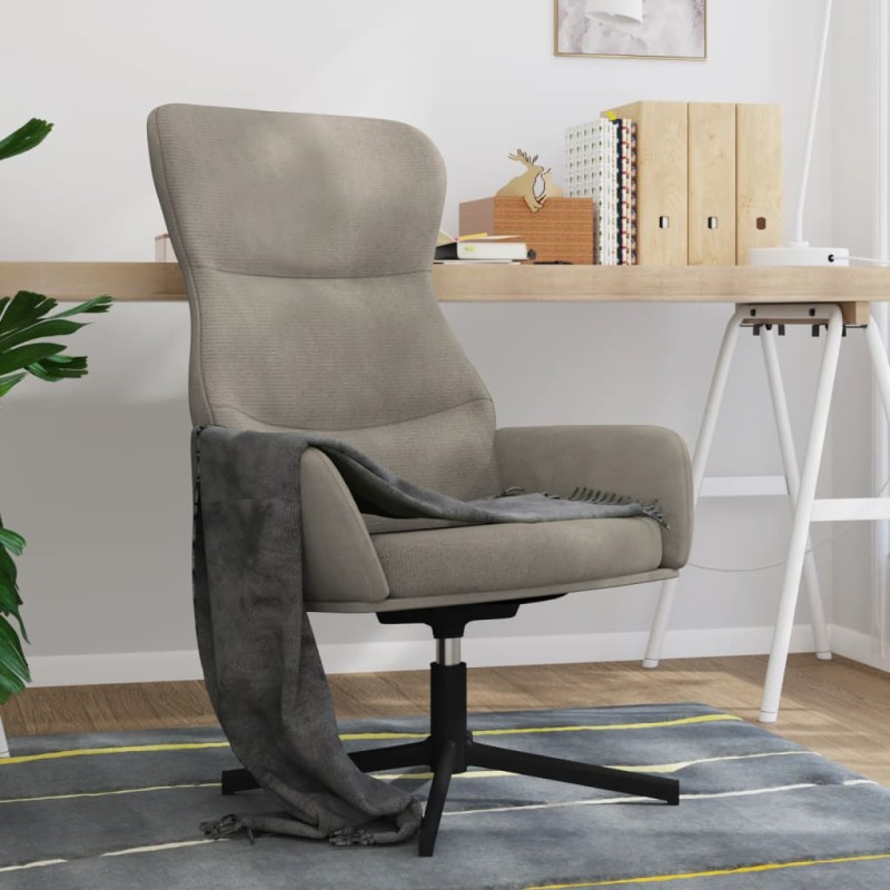 vidaXL Silla de relajación de terciopelo gris claro vidaXL Silla de relajación de terciopelo gris claro