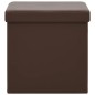 vidaXL Taburete con almacenaje plegable marrón PVC vidaXL Taburete con almacenaje plegable marrón PVC