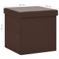 vidaXL Taburete con almacenaje plegable marrón PVC vidaXL Taburete con almacenaje plegable marrón PVC