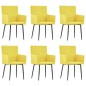vidaXL Sillas de comedor con reposabrazos 6 unidades tela amarillo  