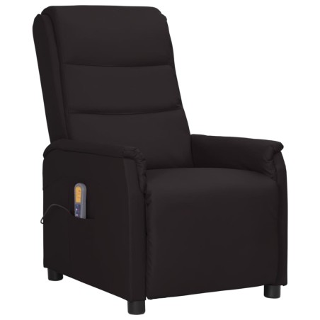 vidaXL Sillón de masaje de cuero sintético negro