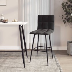 vidaXL Taburete de cocina de terciopelo negro