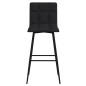 vidaXL Taburete de cocina de terciopelo negro