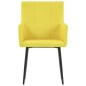 vidaXL Sillas de comedor con reposabrazos 6 unidades tela amarillo  