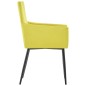 vidaXL Sillas de comedor con reposabrazos 6 unidades tela amarillo  