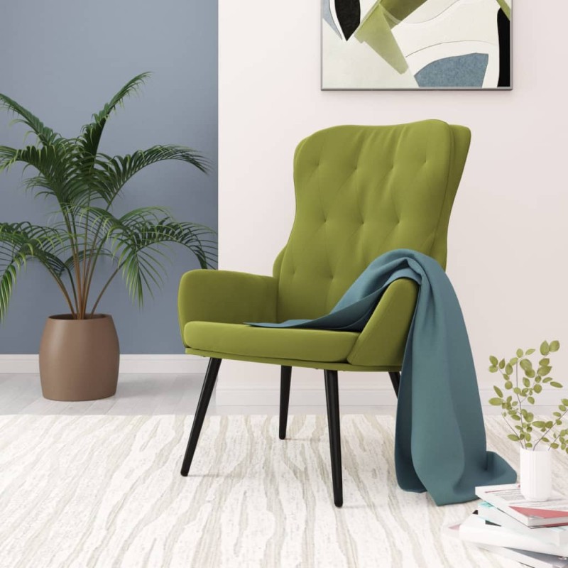 vidaXL Silla de relajación de terciopelo verde claro vidaXL Silla de relajación de terciopelo verde claro