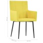 vidaXL Sillas de comedor con reposabrazos 6 unidades tela amarillo  
