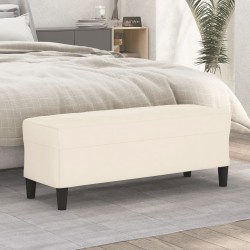 vidaXL Banco de terciopelo color crema 100x35x41 cm