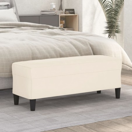 vidaXL Banco de terciopelo color crema 100x35x41 cm