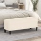 vidaXL Banco de terciopelo color crema 100x35x41 cm vidaXL Banco de terciopelo color crema 100x35x41 cm