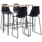 vidaXL Juego de mesa alta y taburetes 5 piezas plástico negro