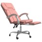 vidaXL Silla de oficina reclinable cuero sintético rosa