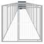 vidaXL Caseta perros con corral acero galvanizado gris 110x1221x110 cm