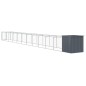 vidaXL Caseta perros con corral acero galvanizado gris 110x1221x110 cm